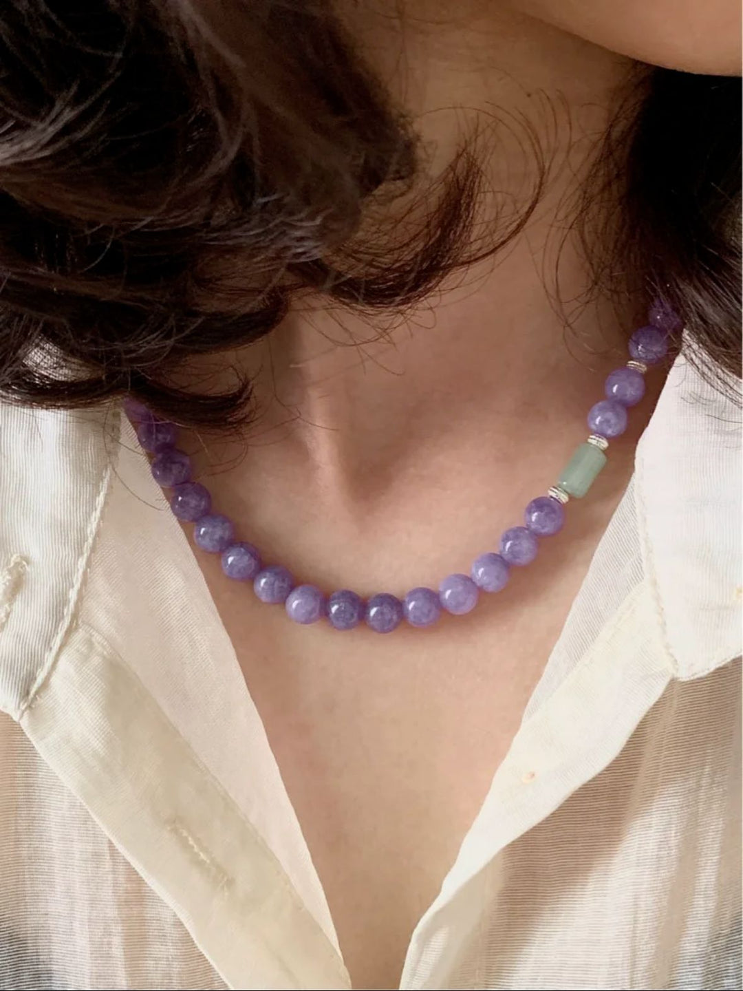 Kira | Beaded Long Sleeve Cotton Choker Necklace