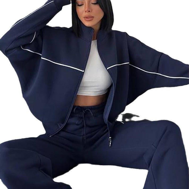 Kennedy | High Neck Zip Tracksuit Set Relaxed Fit