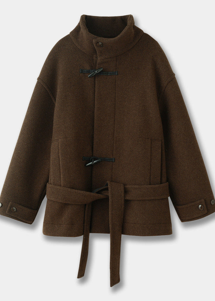Womens belted short coat, view 4