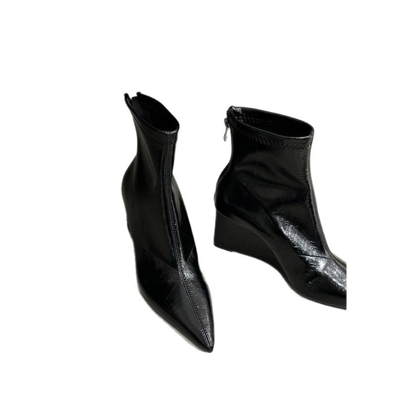 Addison | Womens Leather Wedge Ankle Boots