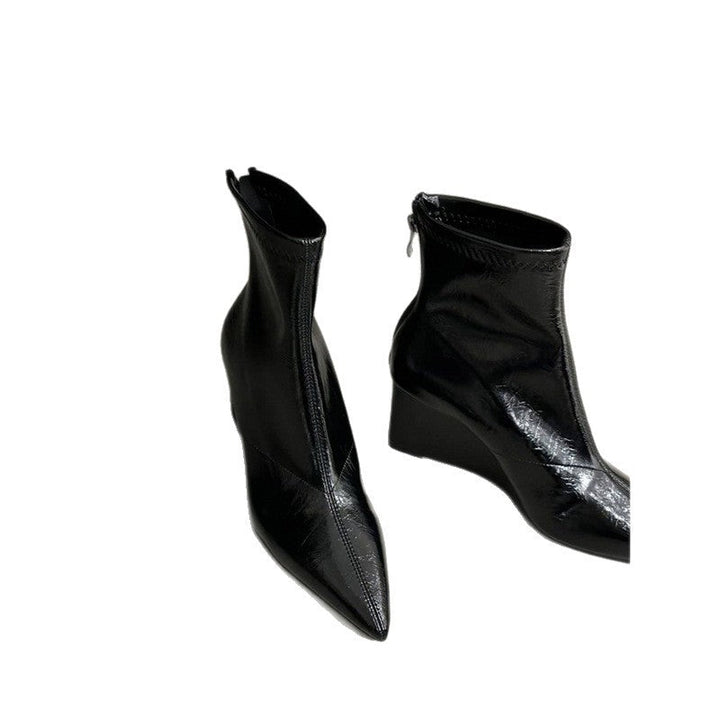 Addison | Womens Leather Wedge Ankle Boots