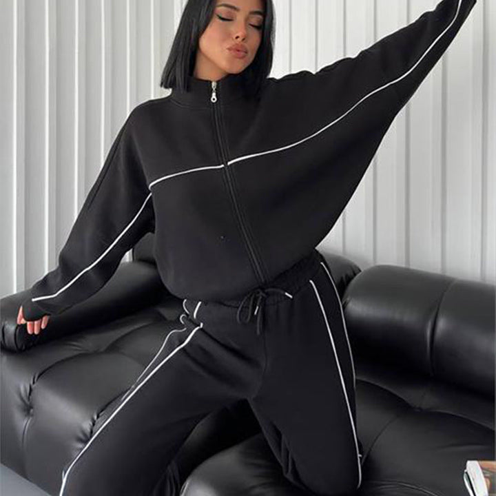 Kennedy | High Neck Zip Tracksuit Set Relaxed Fit