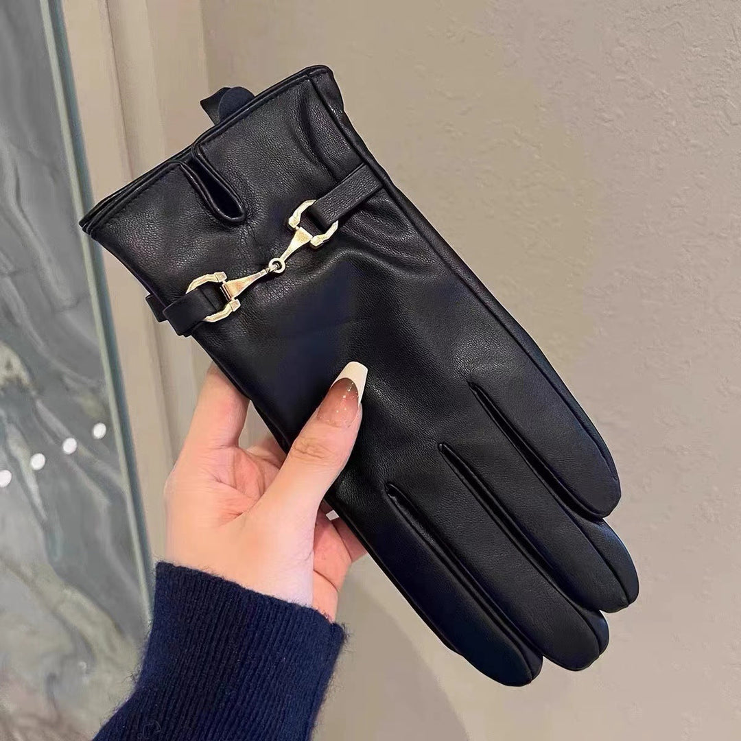 Gemma | Fitted Leather Gloves with Buckle Cuff