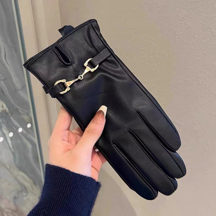 Gemma | Fitted Leather Gloves with Buckle Cuff