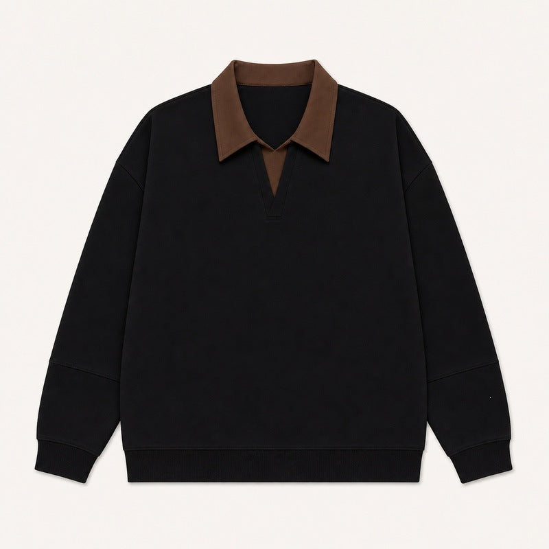 Emery | Long Sleeve Polo Sweatshirt Pull-On Top