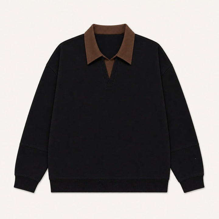 Emery | Long Sleeve Polo Sweatshirt Pull-On Top