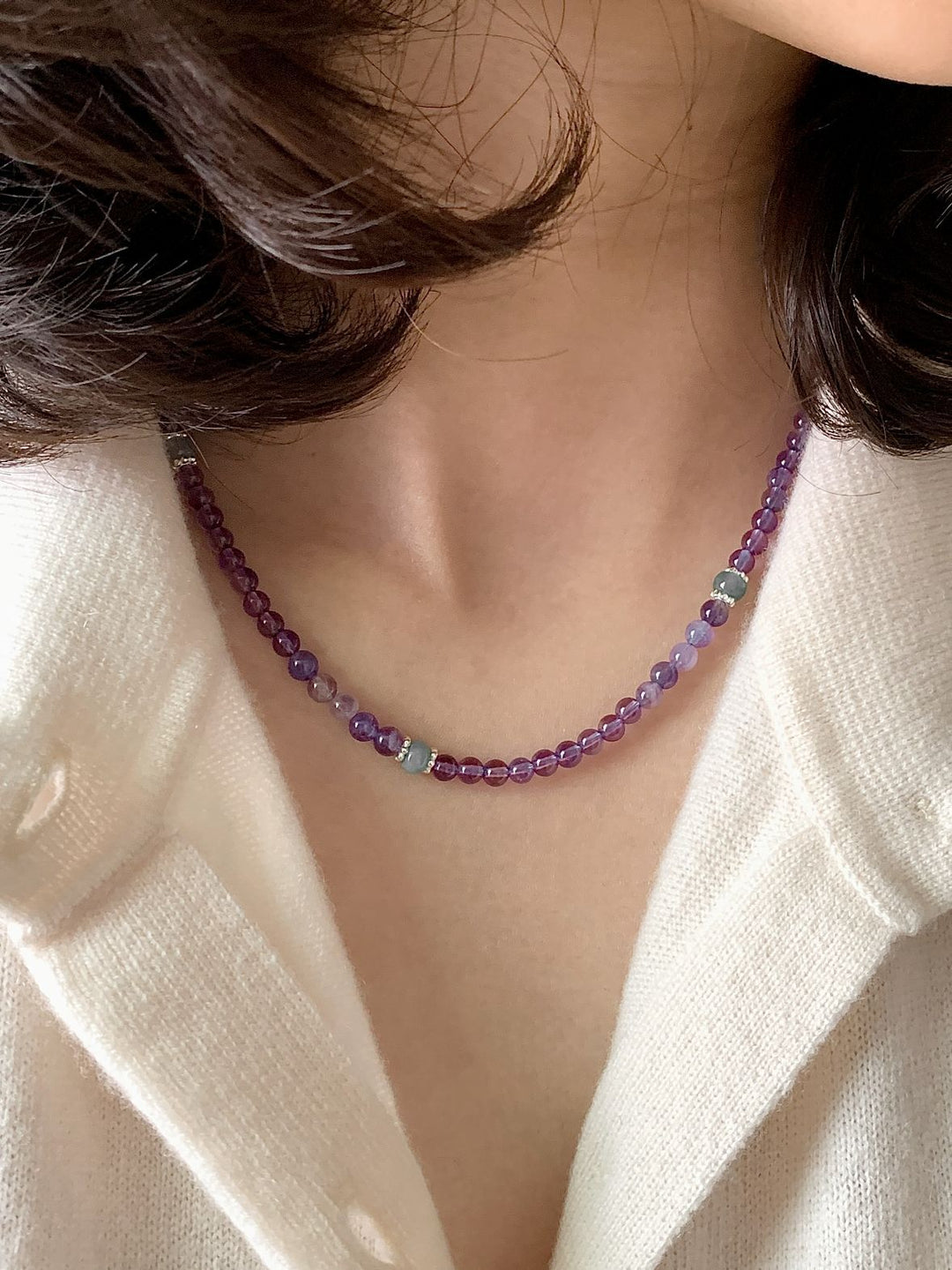 Kira | Beaded Long Sleeve Cotton Choker Necklace
