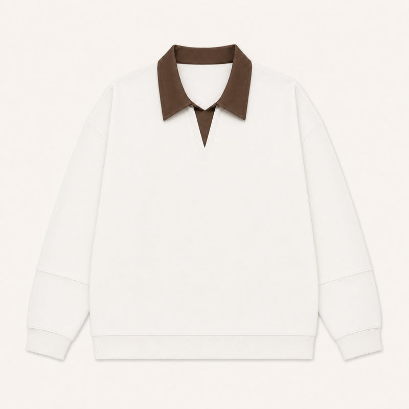 Emery | Long Sleeve Polo Sweatshirt Pull-On Top