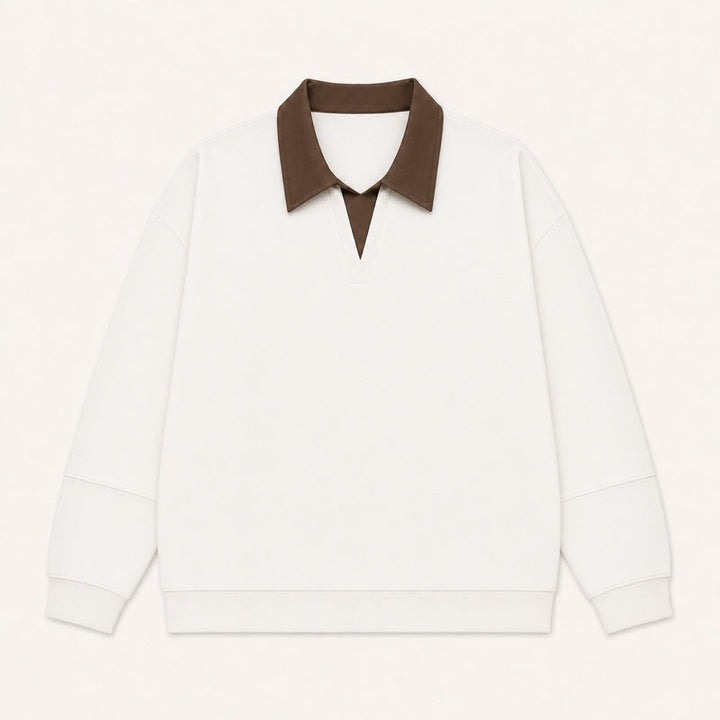 Emery | Long Sleeve Polo Sweatshirt Pull-On Top