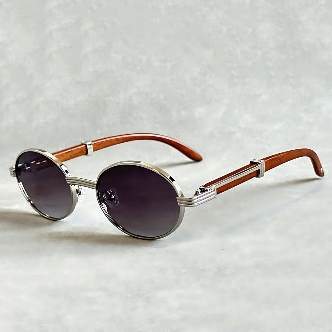 Ocean | Oval Wood &amp; Gold Metal Eyeglasses Frames