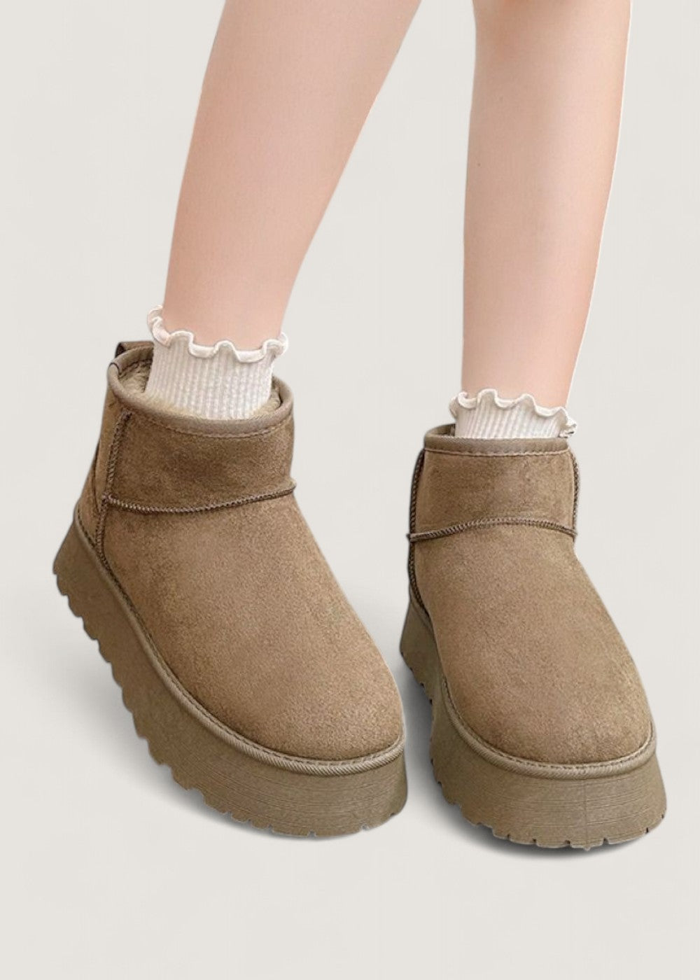 Sloane | Pull-On Faux Suede Platform Winter Boots