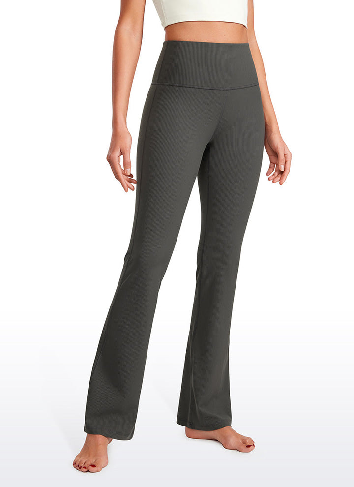 Womens high waist flare leggings, view 3