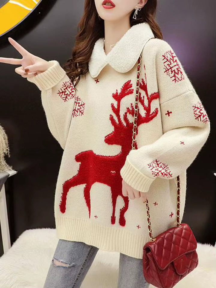 Madison | Christmas Sweater Oversized Collared Pull-On