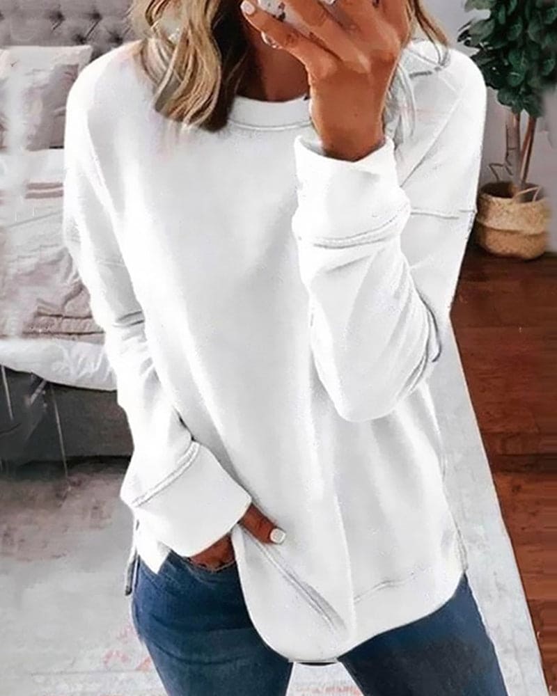 Womens oversized crewneck sweatshirt, view 2