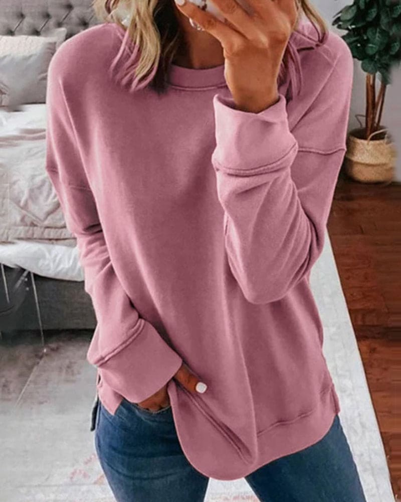 Womens oversized crewneck sweatshirt, view 3