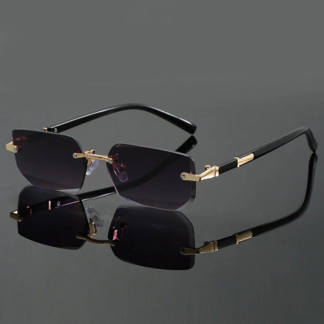 Riley | Rimless Rectangular Mens Sunglasses