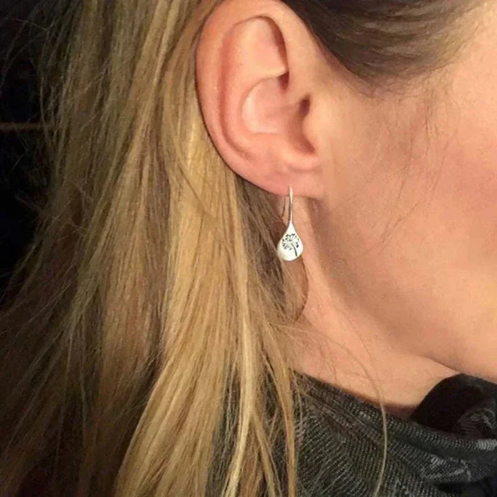 Riley | Silver Dandelion Drop Earrings