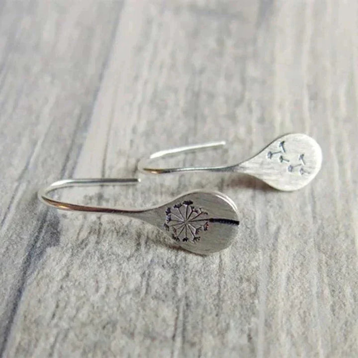 Riley | Silver Dandelion Drop Earrings