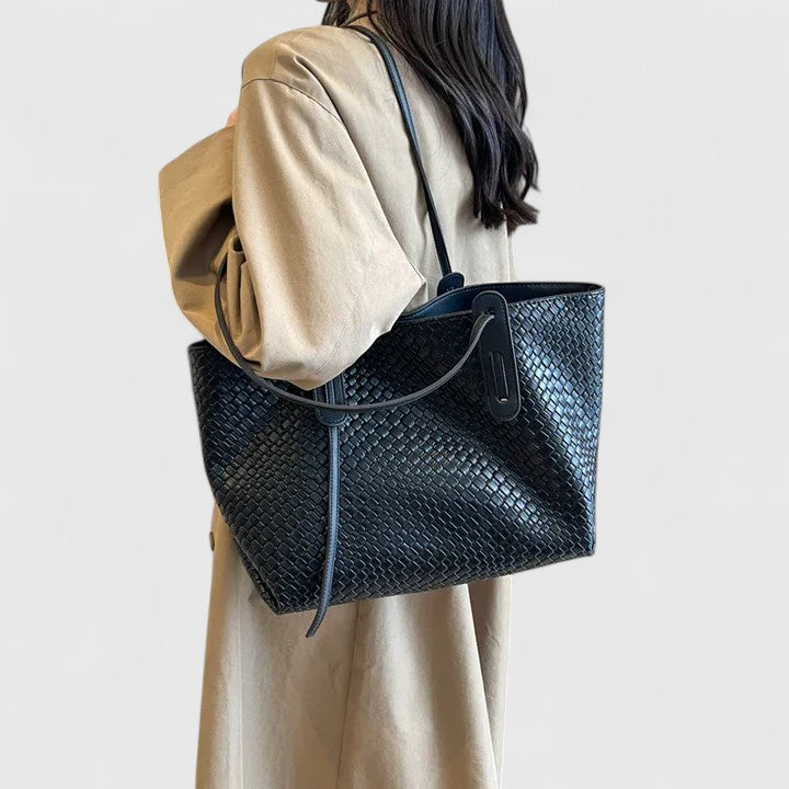 Riley | Woven Leather Tote Bag