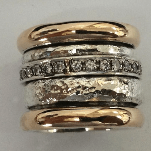 Rowan | Multi-Band Diamond Ring Rose Gold Silver