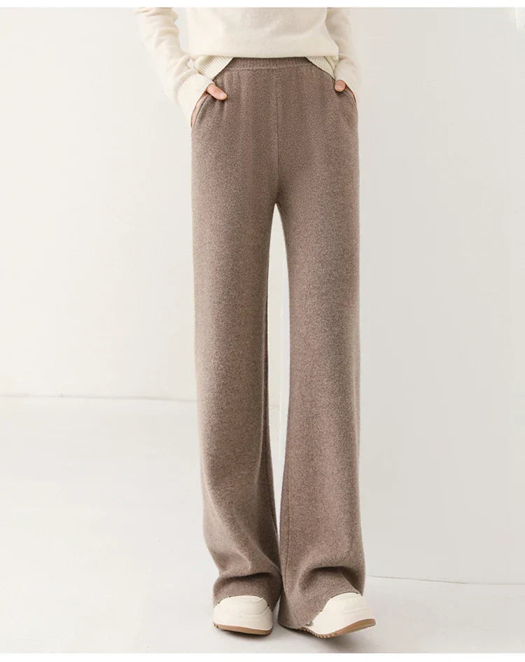 Ruby | High-Waisted Wide-Leg Knit Trousers