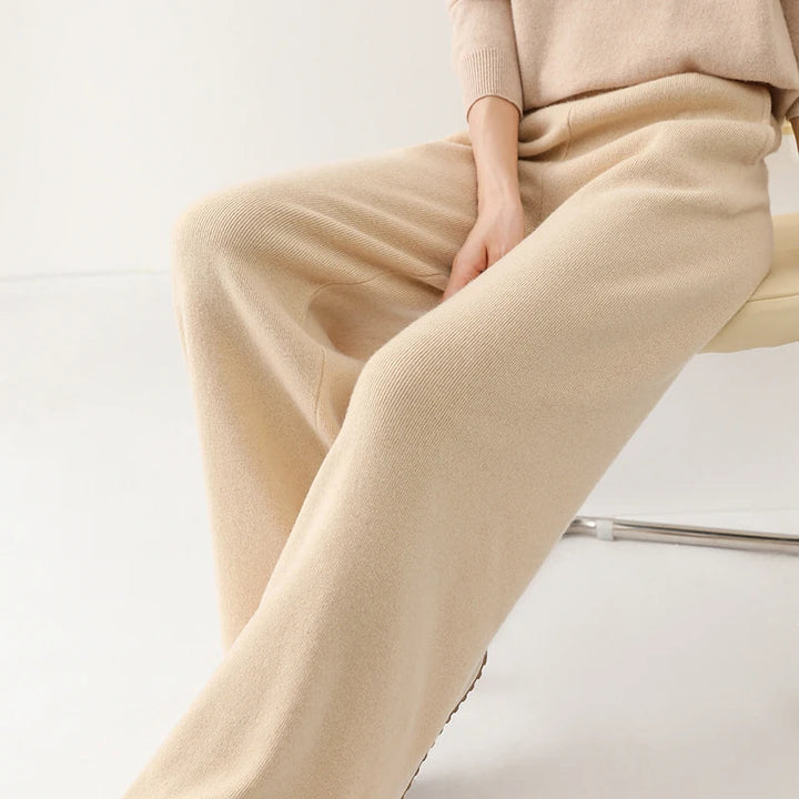 Ruby | High-Waisted Wide-Leg Knit Trousers