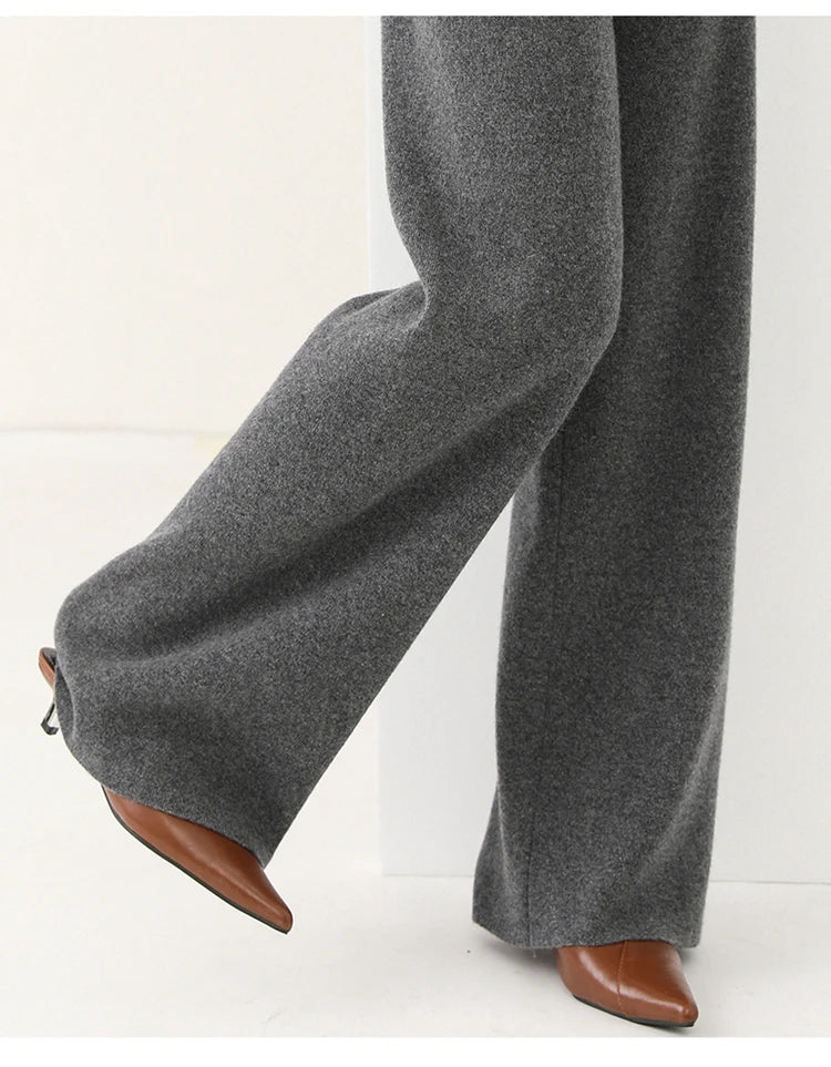 Ruby | High-Waisted Wide-Leg Knit Trousers
