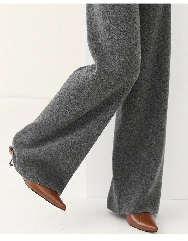 Ruby | High-Waisted Wide-Leg Knit Trousers