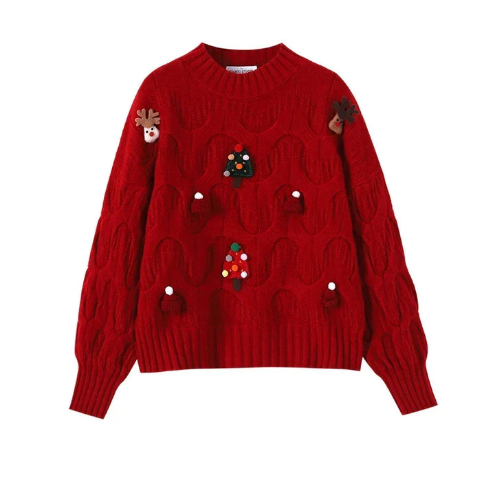 Paige | Cable Knit Relaxed Holiday Sweater