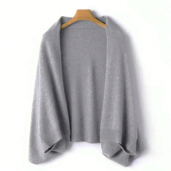 Womens open front knit shawl cardigan, view 4