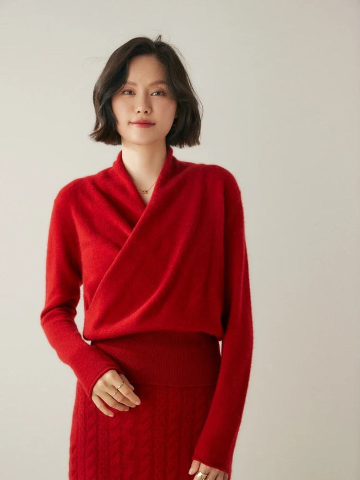 Madison | Womens Wrap Sweater Long Sleeve V-Neck