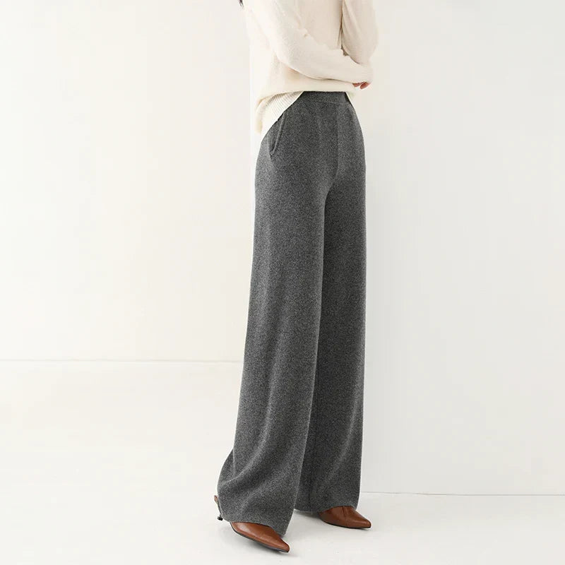 Ruby | High-Waisted Wide-Leg Knit Trousers