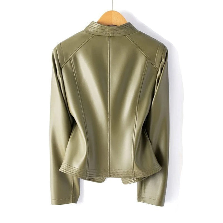 Una | Moto Faux Leather Asymmetrical Zip Jacket