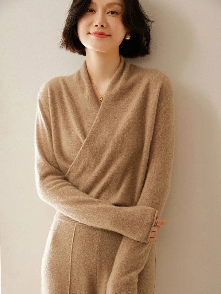 Madison | Womens Wrap Sweater Long Sleeve V-Neck