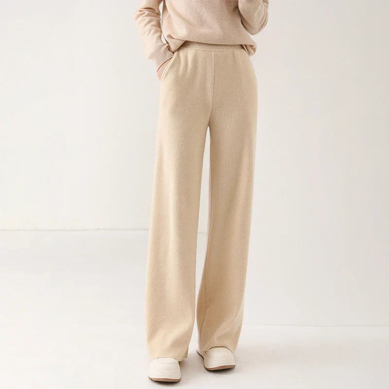 Ruby | High-Waisted Wide-Leg Knit Trousers