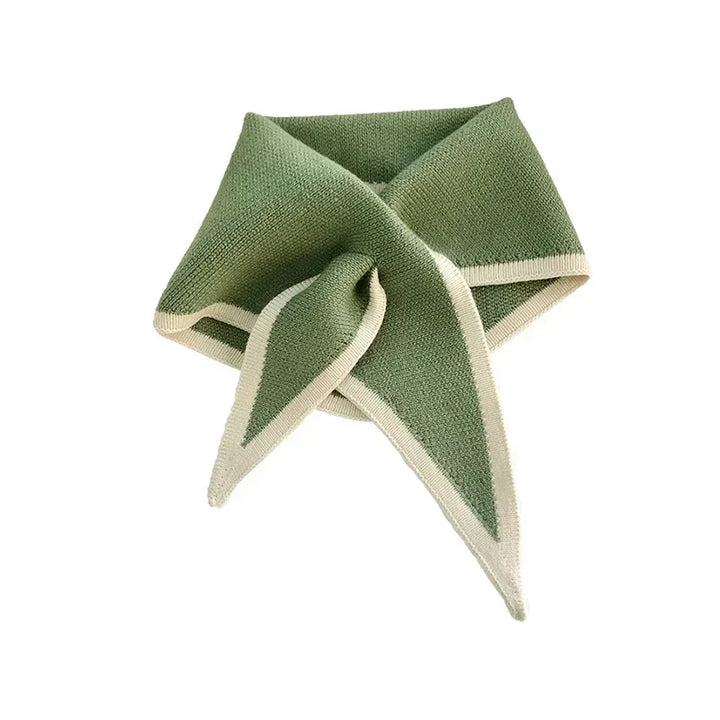 Layla | Knit Triangle Scarf with Contrast Trim