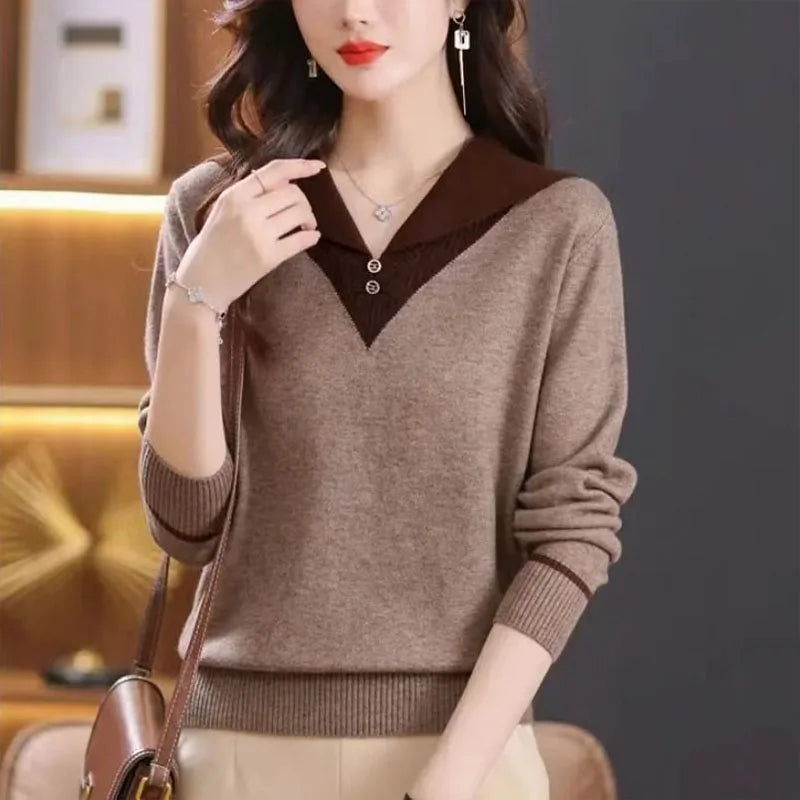 Mara | Polo Sweater Relaxed Fit Collared V-Neck