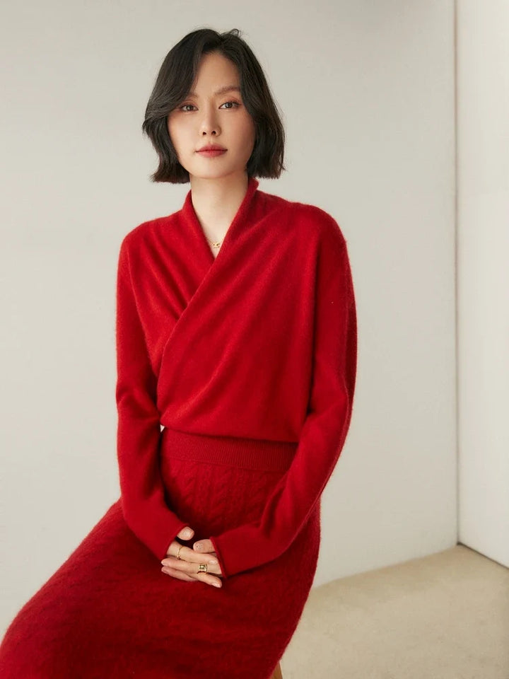 Madison | Womens Wrap Sweater Long Sleeve V-Neck