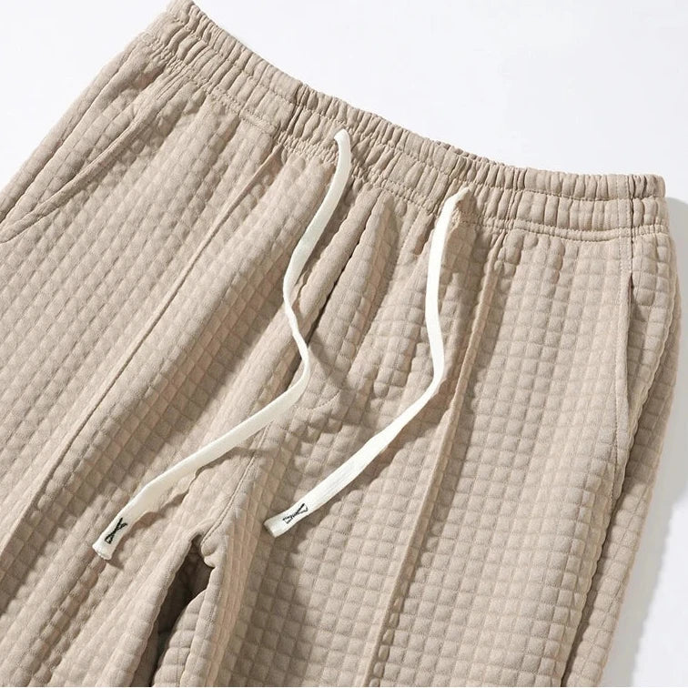 Parker | Quilted Hooded Sweatpants Relaxed Wide Leg