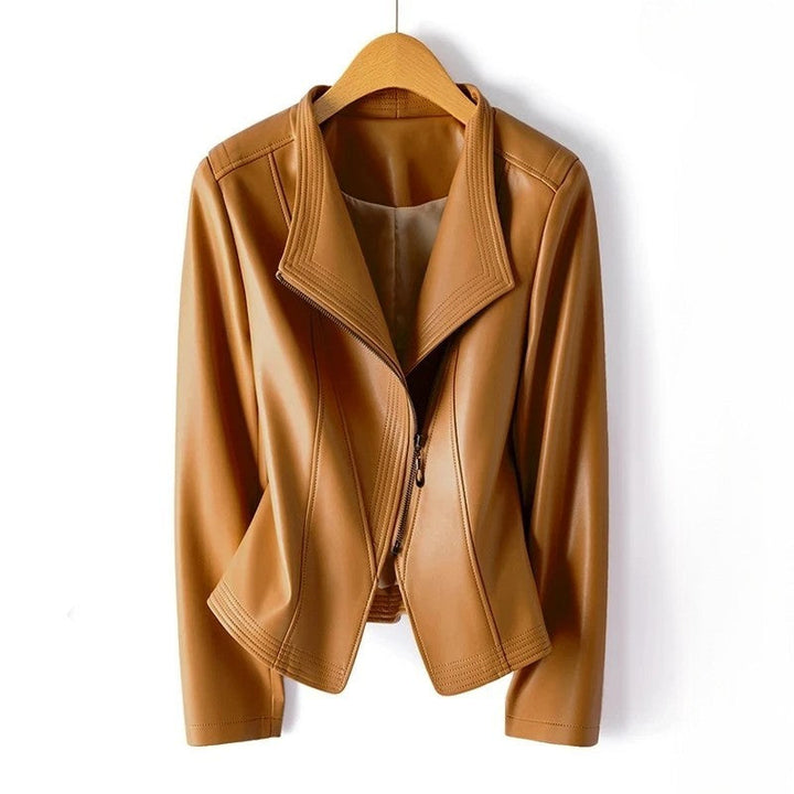 Una | Moto Faux Leather Asymmetrical Zip Jacket