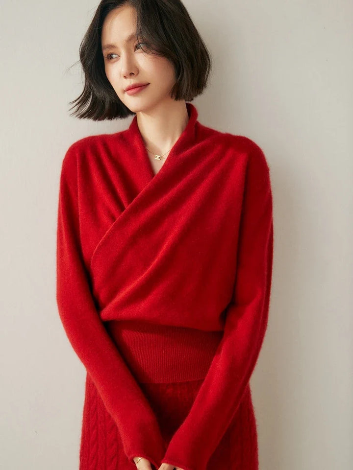 Madison | Womens Wrap Sweater Long Sleeve V-Neck