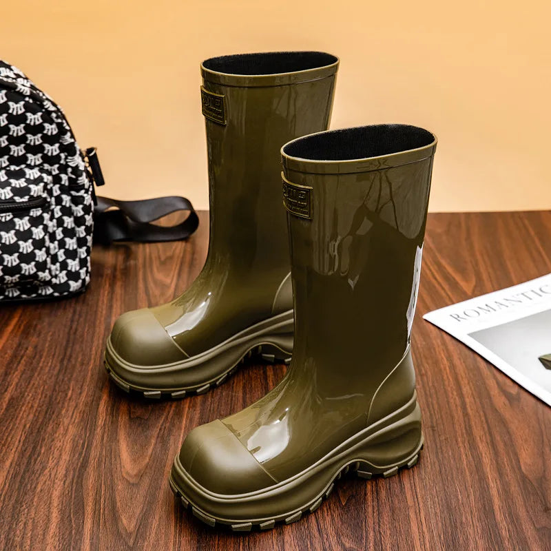 Hayden | Rubber Chunky Sole Rain Boots