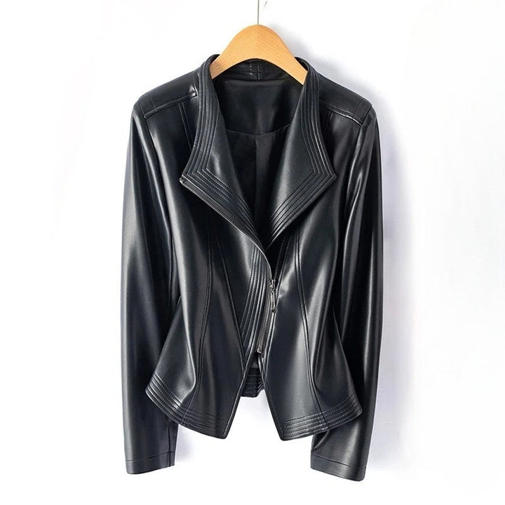 Una | Moto Faux Leather Asymmetrical Zip Jacket