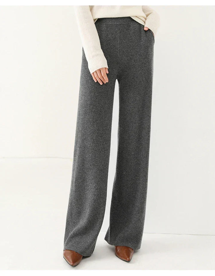 Ruby | High-Waisted Wide-Leg Knit Trousers