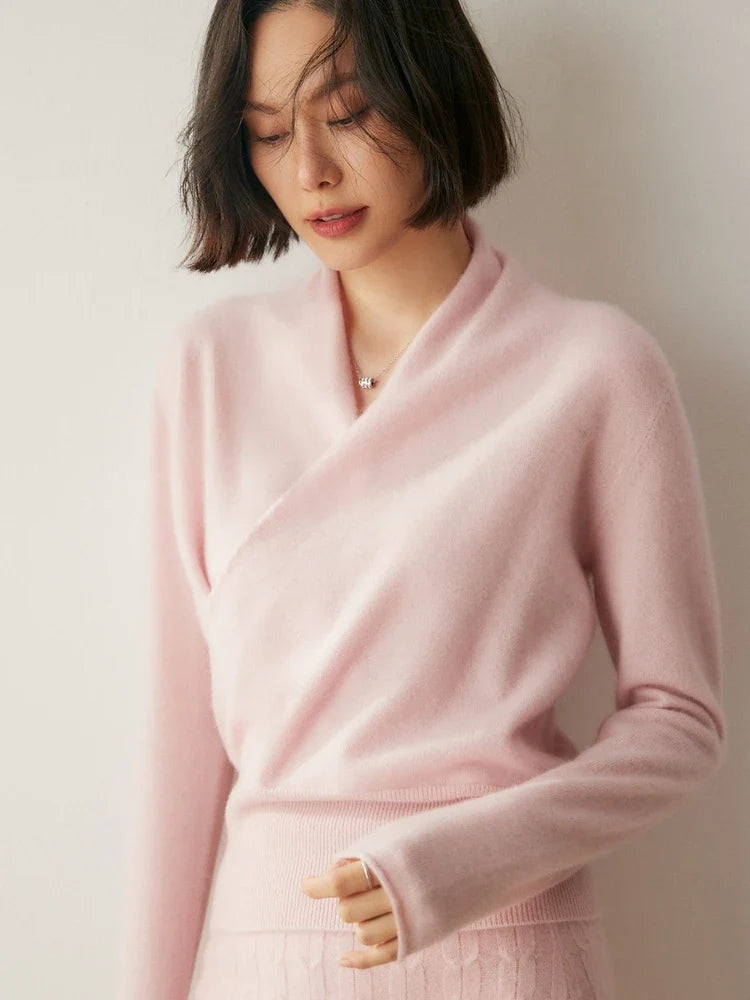 Madison | Womens Wrap Sweater Long Sleeve V-Neck
