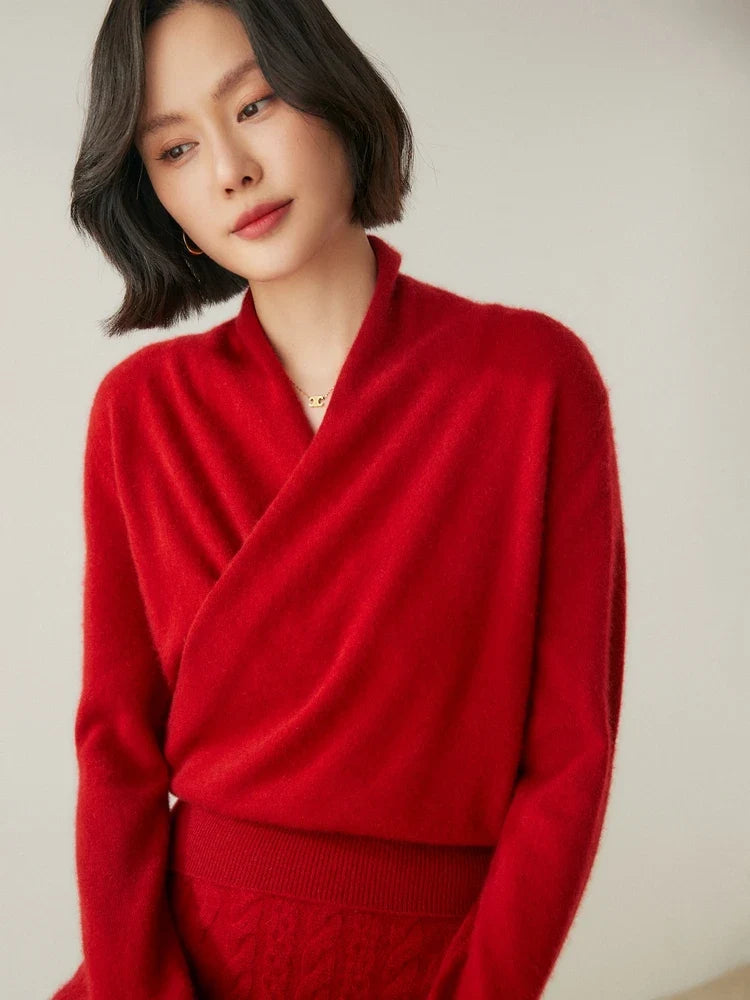 Madison | Womens Wrap Sweater Long Sleeve V-Neck