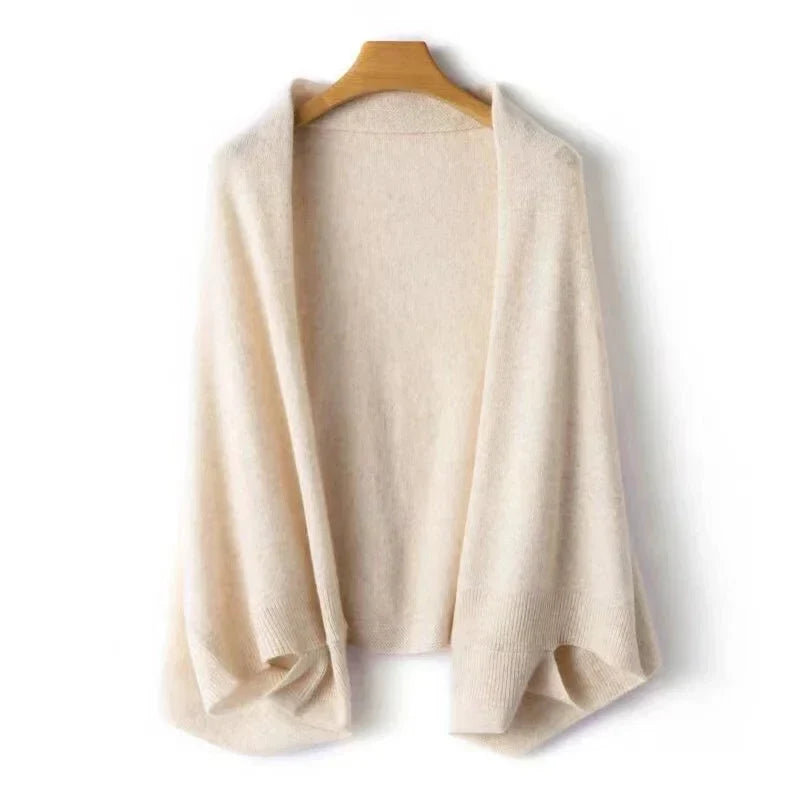 Womens open front knit shawl cardigan, view 1