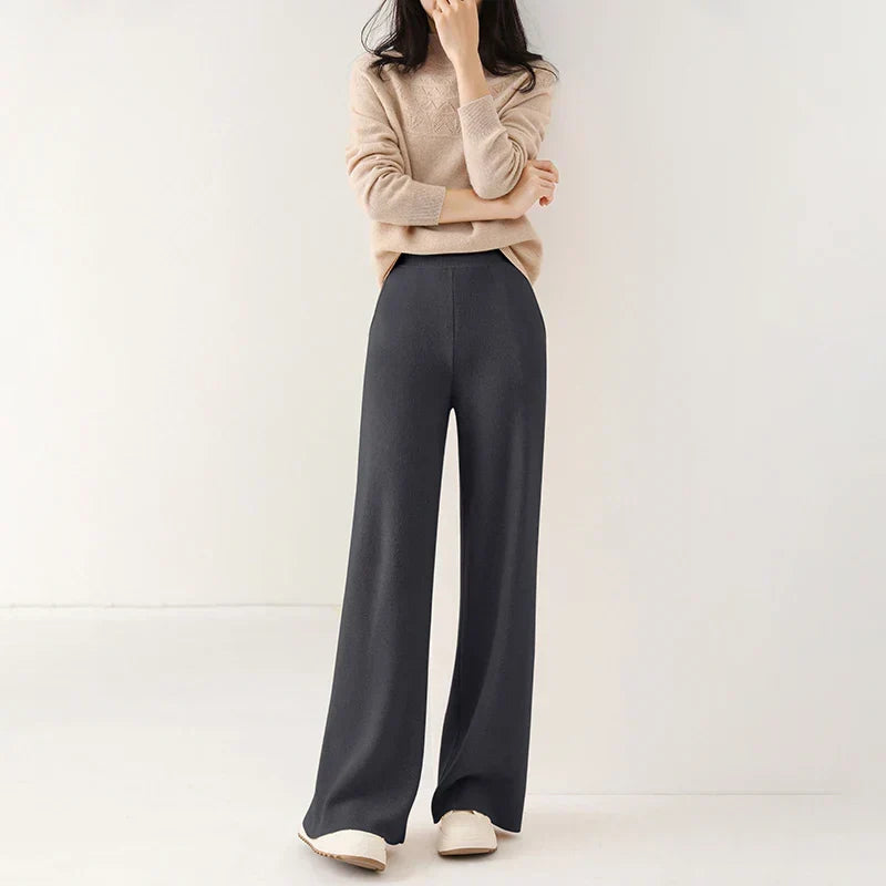 Ruby | High-Waisted Wide-Leg Knit Trousers