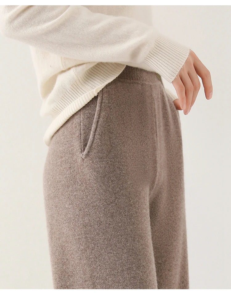 Ruby | High-Waisted Wide-Leg Knit Trousers