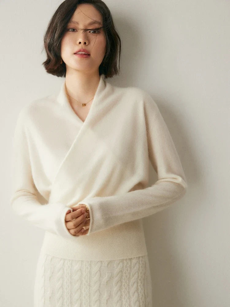Madison | Womens Wrap Sweater Long Sleeve V-Neck